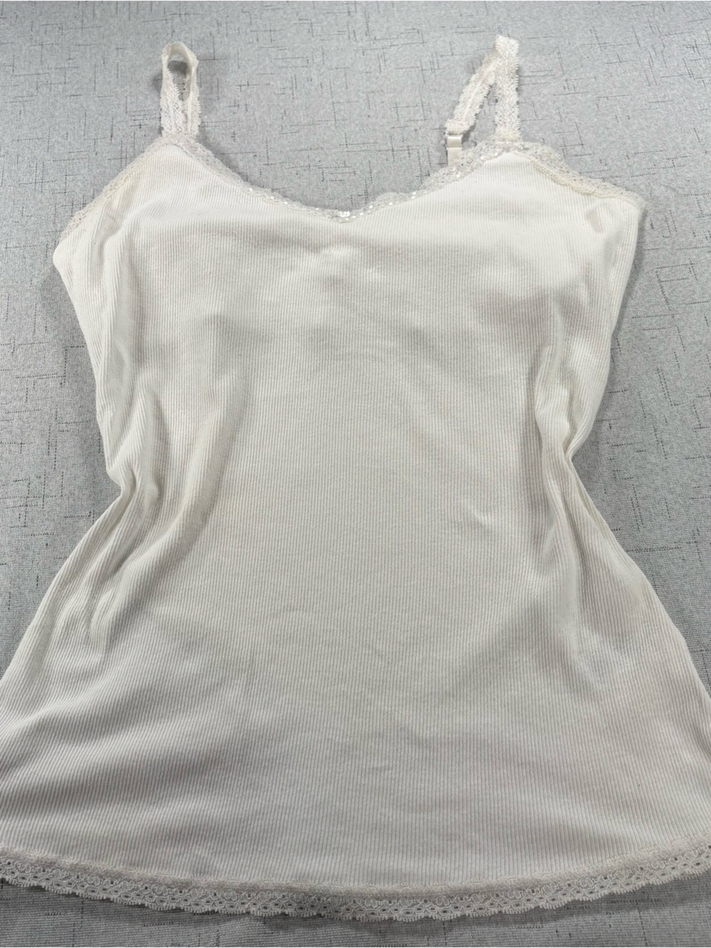 Y2k Aeropostale White Lace-Trim Camisole Tank Top